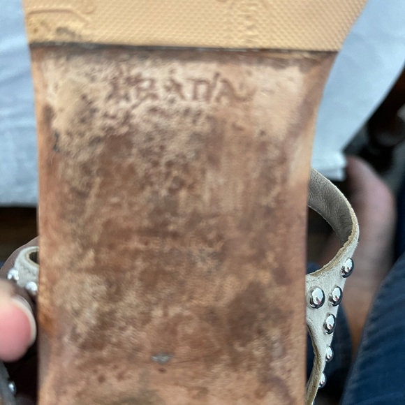 Prada Silver Studded Tassel Sandals - Picture 3 of 5